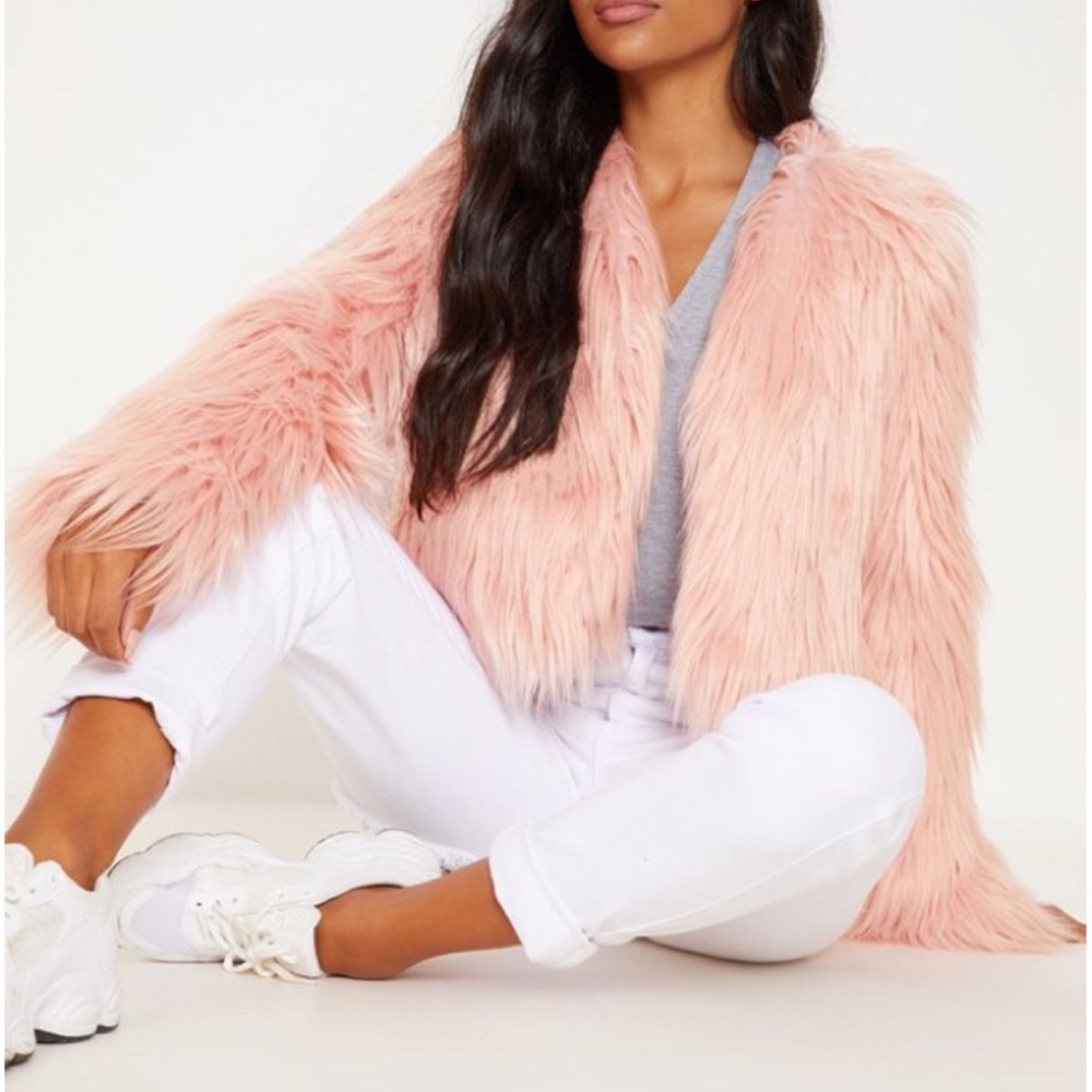 Pink furry jacket